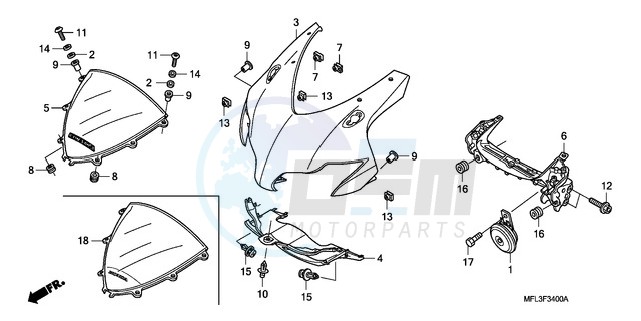 UPPER COWL (1) blueprint