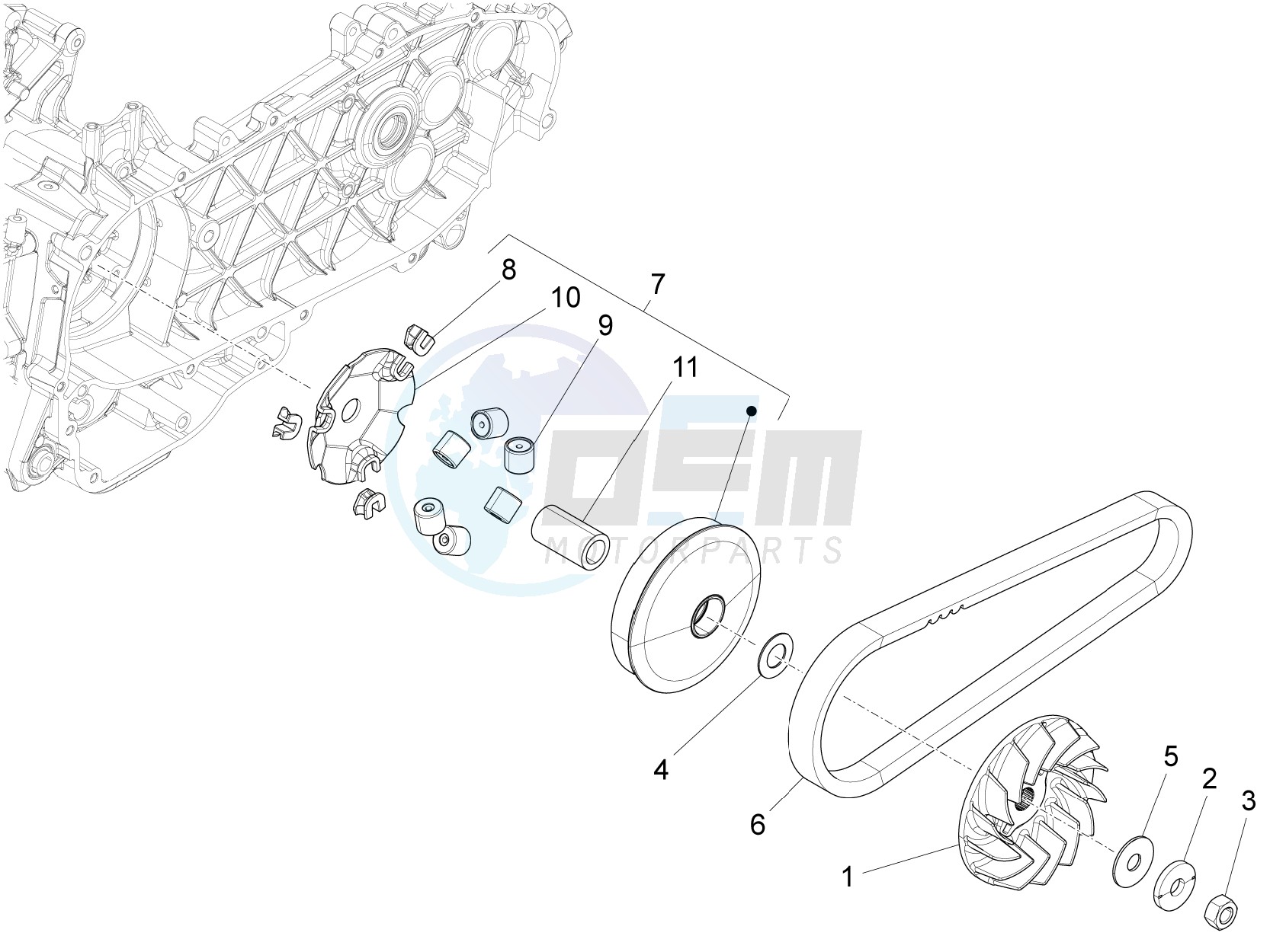 Driving pulley blueprint