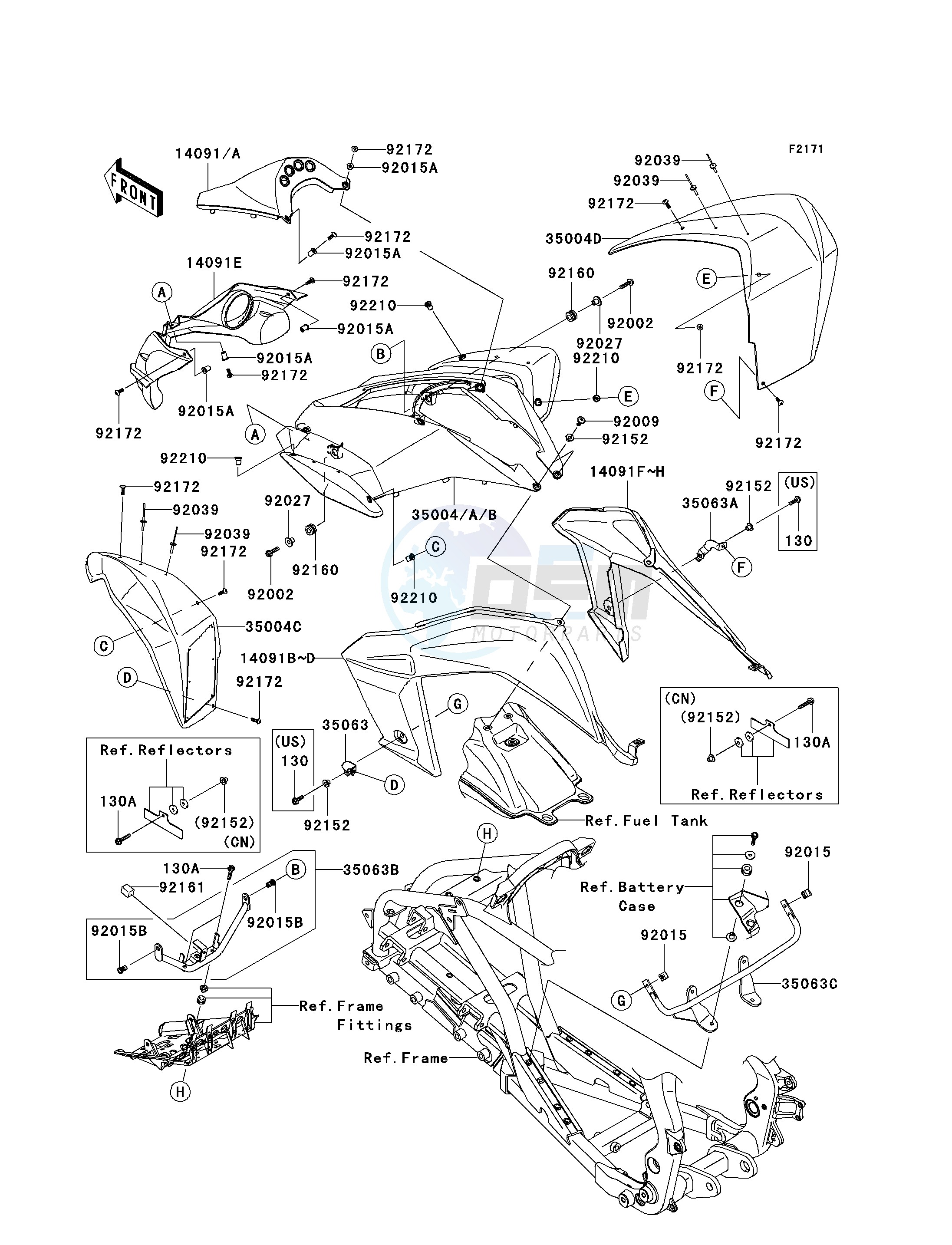 FRONT FENDER-- S- --- B8F_B8FA- - blueprint