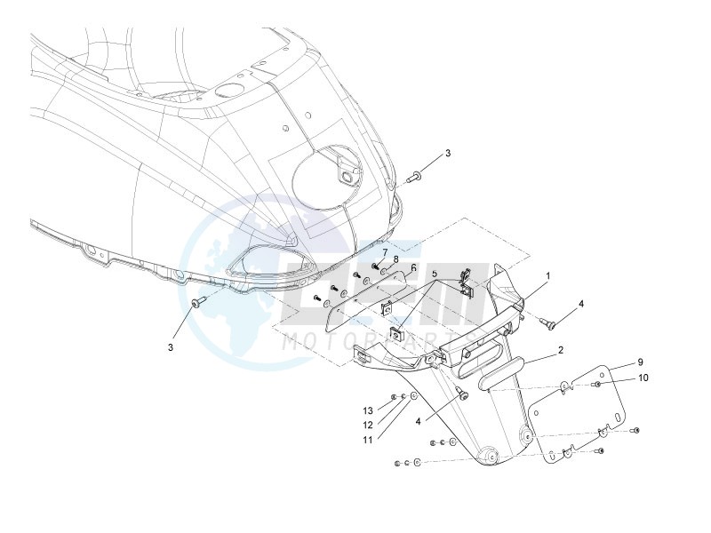 Rear cover - Splash guard blueprint