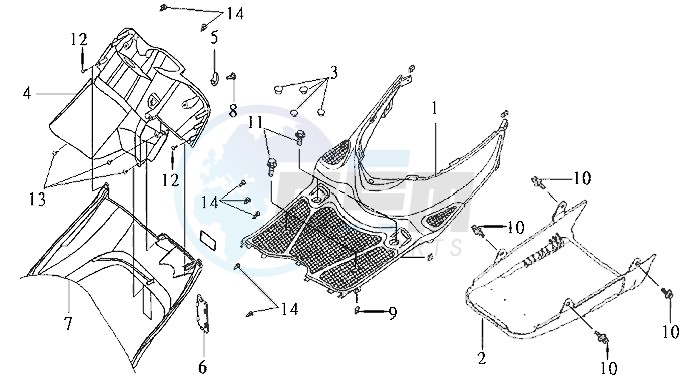 COWLING / FOOTREST blueprint