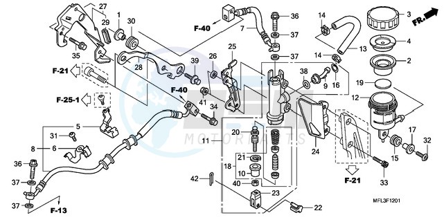 REAR BRAKE MASTER CYLINDER (CBR1000RA) blueprint