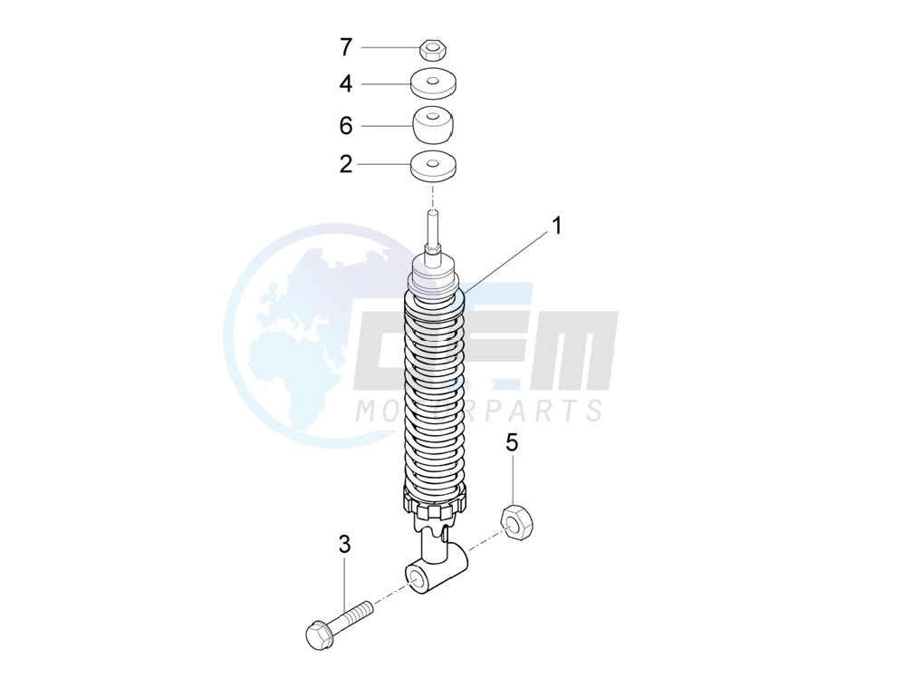 Rear suspension - Shock absorber/s blueprint