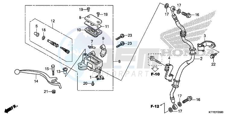 FRONT BRAKE MASTER CYLINDER blueprint