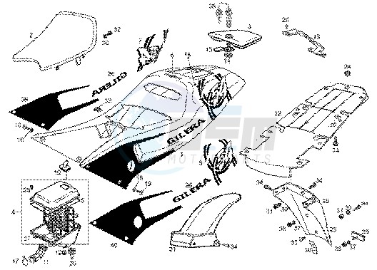 Saddle - front fender blueprint