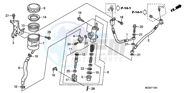 RR. BRAKE MASTER CYLINDER (ST1300A) blueprint