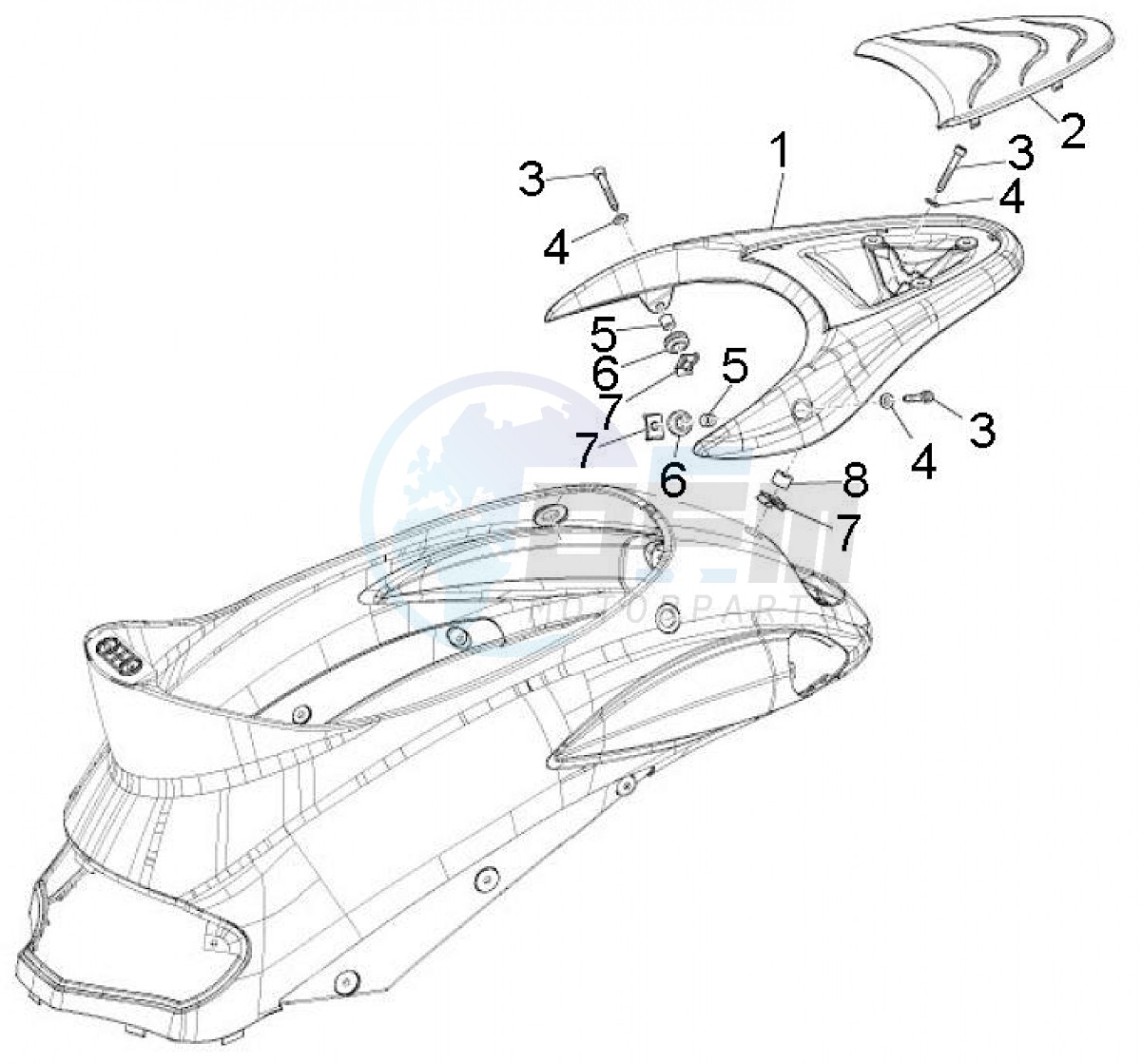 Luggage rack, rear (Positions) image