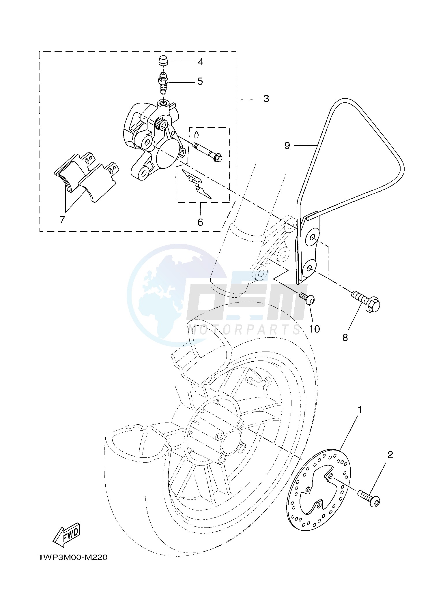 FRONT BRAKE CALIPER blueprint