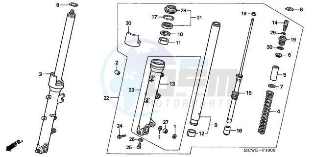 FRONT FORK blueprint