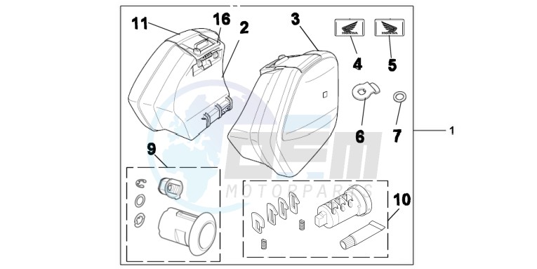 KIT, PANNIER 29L ONE KEY blueprint