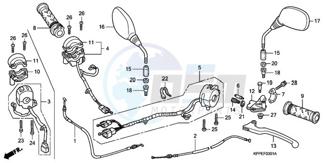 HANDLE LEVER/SWITCH/CABLE (CBR125RW7/RW9/RWA) blueprint