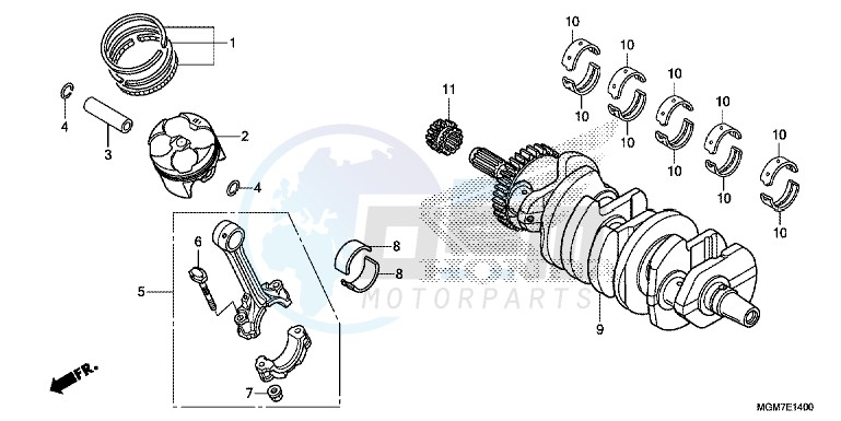 CRANKSHAFT/ PI STON blueprint