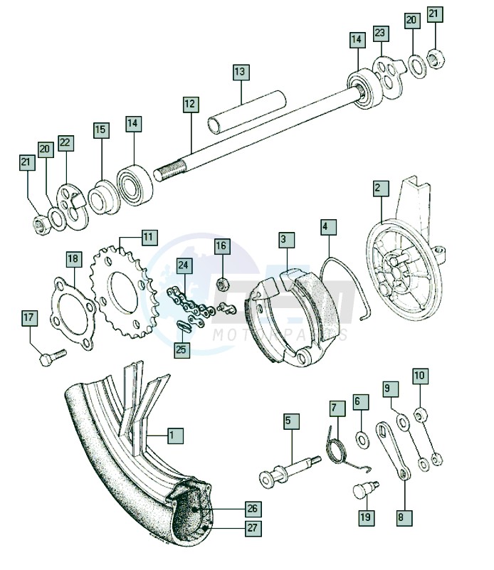 Rear wheel-alu I blueprint