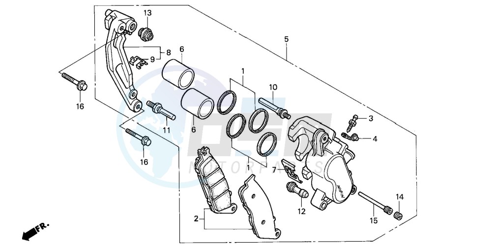 FRONT BRAKE CALIPER (XL600VR) image