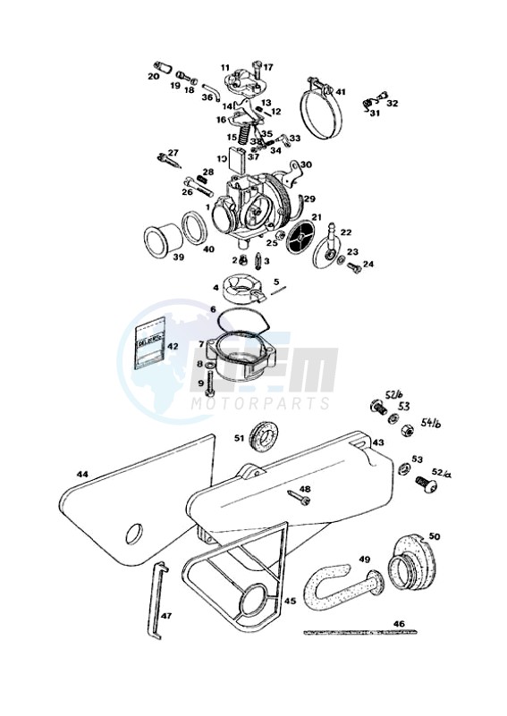 Carburator-intake silencer blueprint