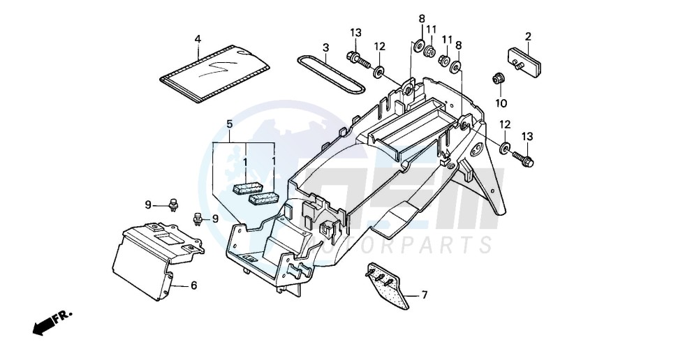 REAR FENDER (CBR600F/F44) blueprint