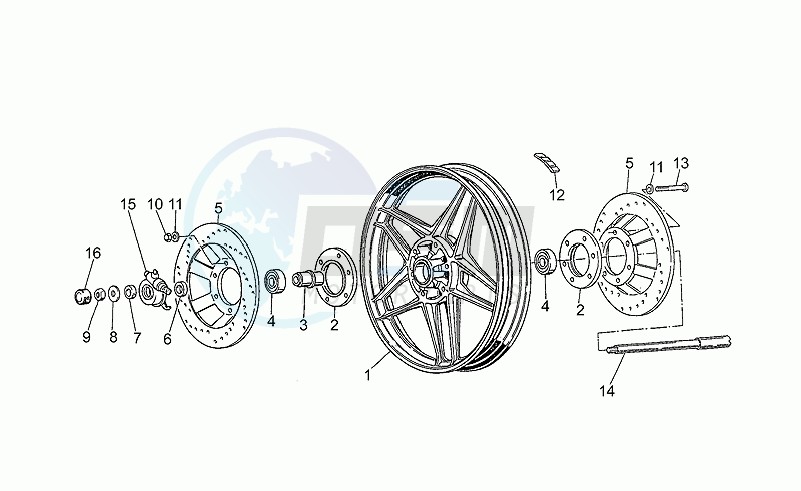 Front wheel, alloy blueprint