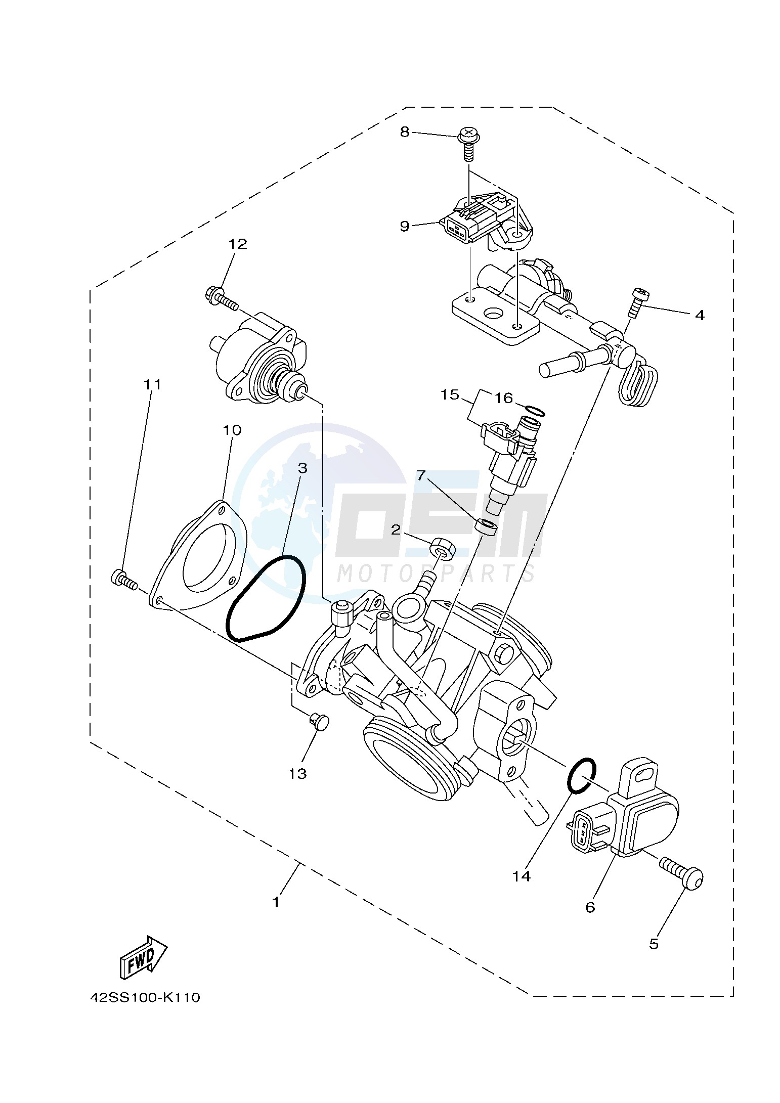 THROTTLE BODY ASSY 1 blueprint