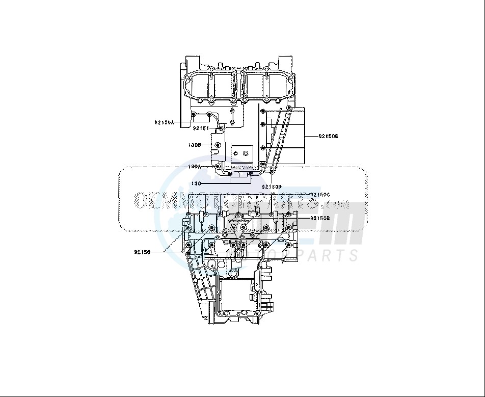 CRANKCASE BOLT PATTERN blueprint