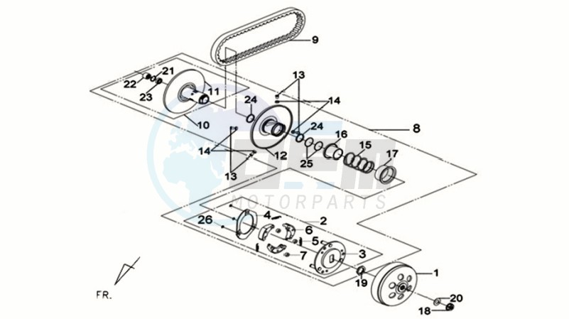 CLUTCH FRONT AND REAR blueprint