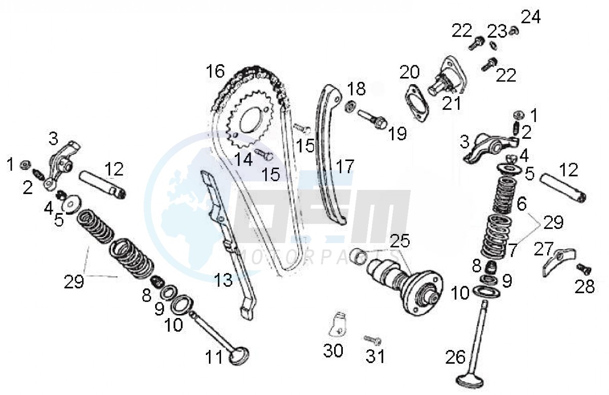 Rocking levers support unit (Positions) image