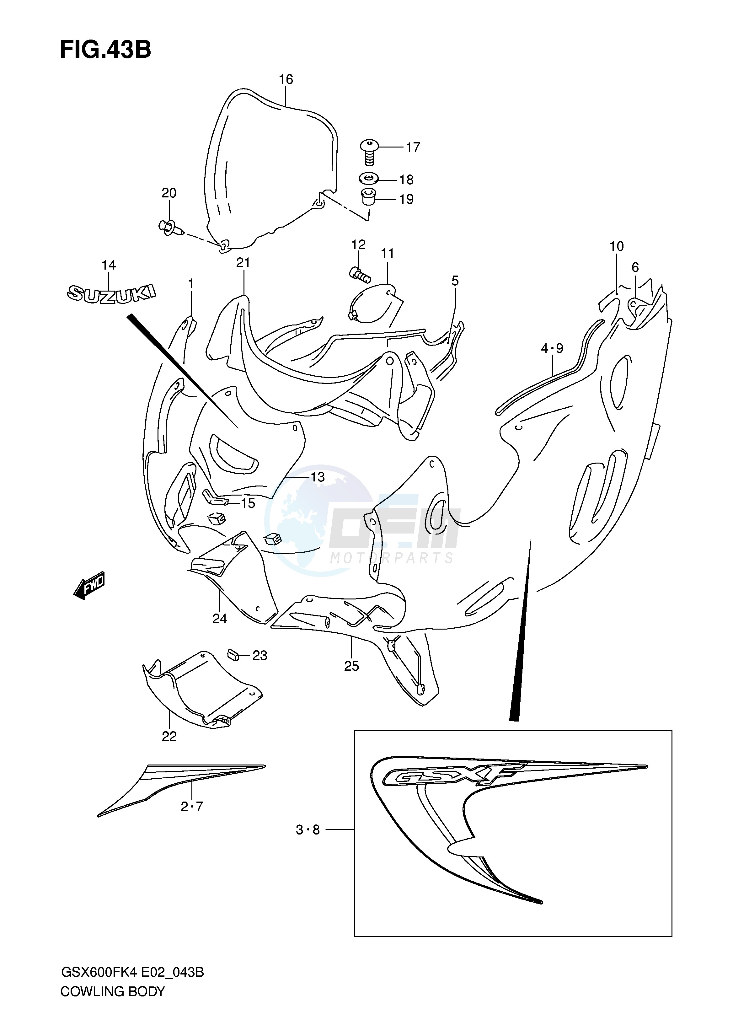 COWLING BODY (MODEL K6) blueprint