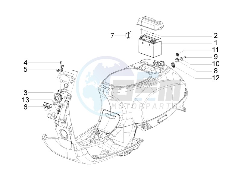 Control switches - Battery - Horn blueprint