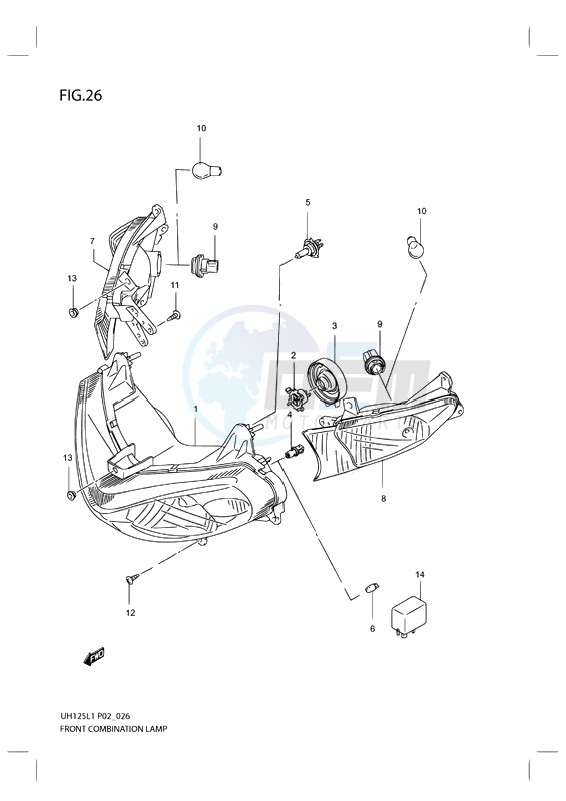 FRONT COMBINATION LAMP blueprint