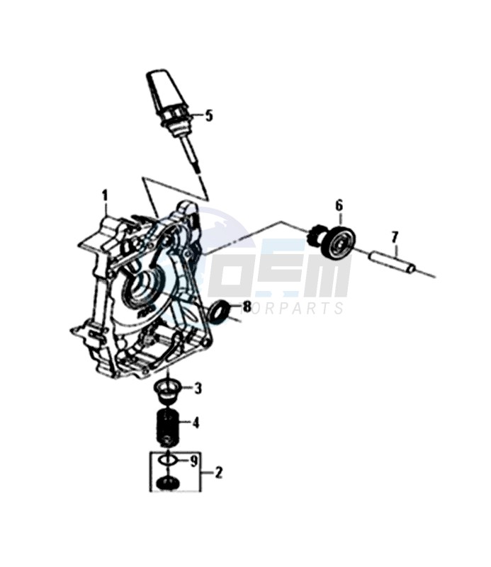 CRANKCASE  RIGHT / START MOTOR blueprint