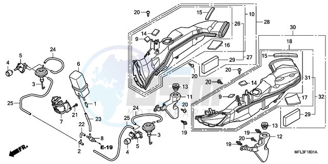 AIR INTAKE DUCT/SOLENOID VALVE blueprint