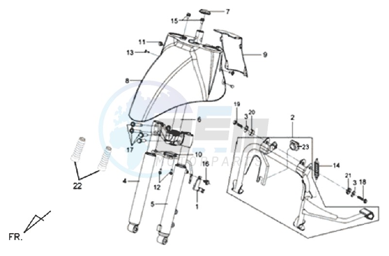 FRONT FENDER / FRONT FORK/ CENTRAL STAND image