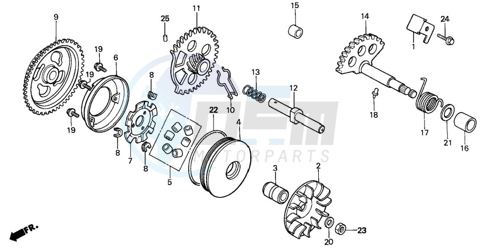 DRIVE FACE/ KICK STARTER SPINDLE blueprint