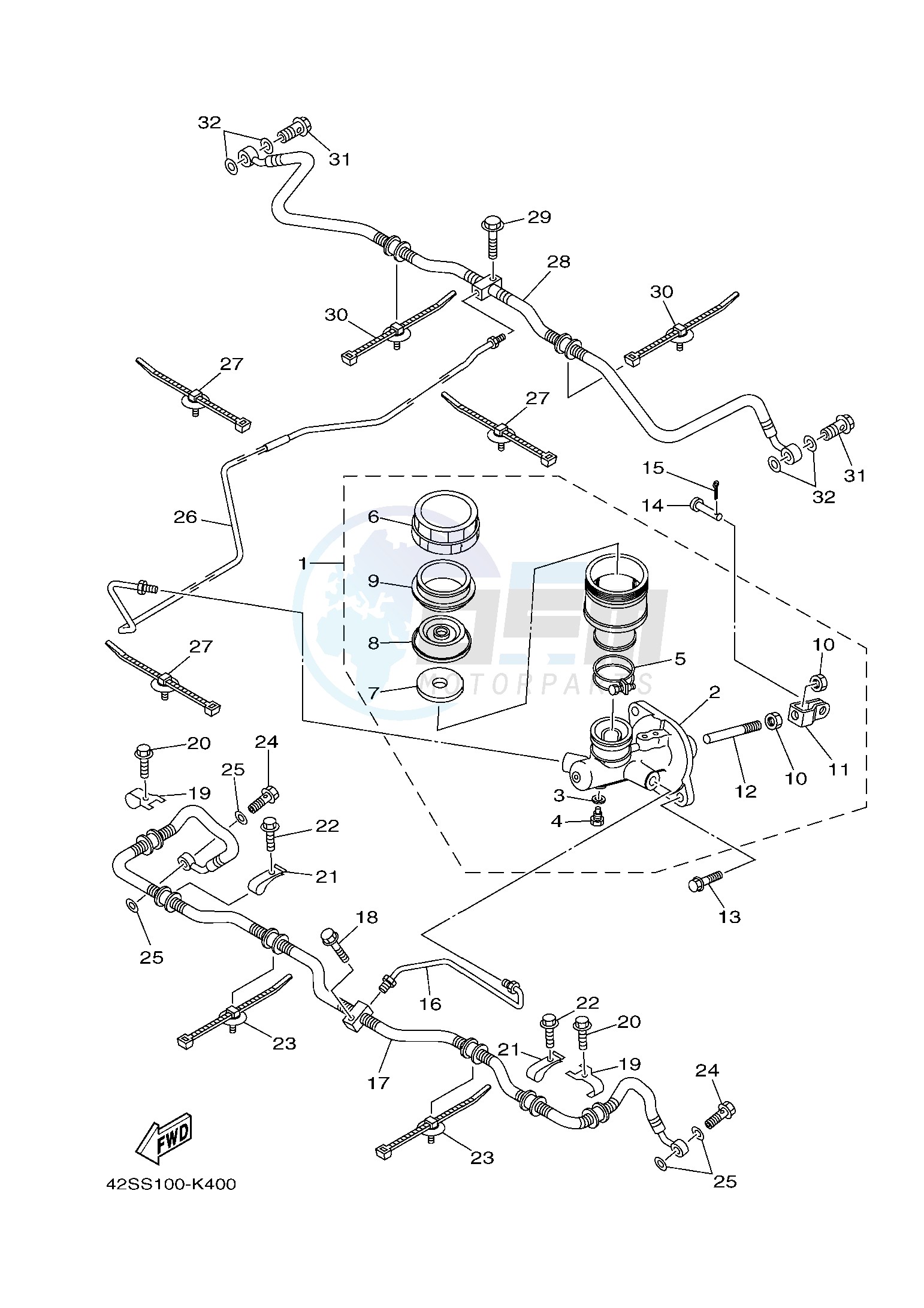 REAR MASTER CYLINDER image