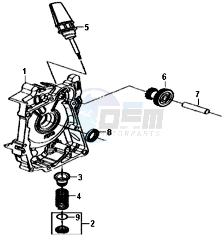 CRANKCASE RIGHT / START MOTOR blueprint