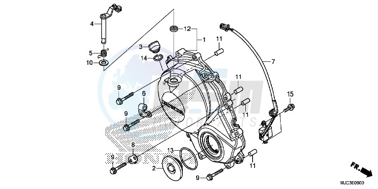 RIGHT CRANKCASE COVER blueprint