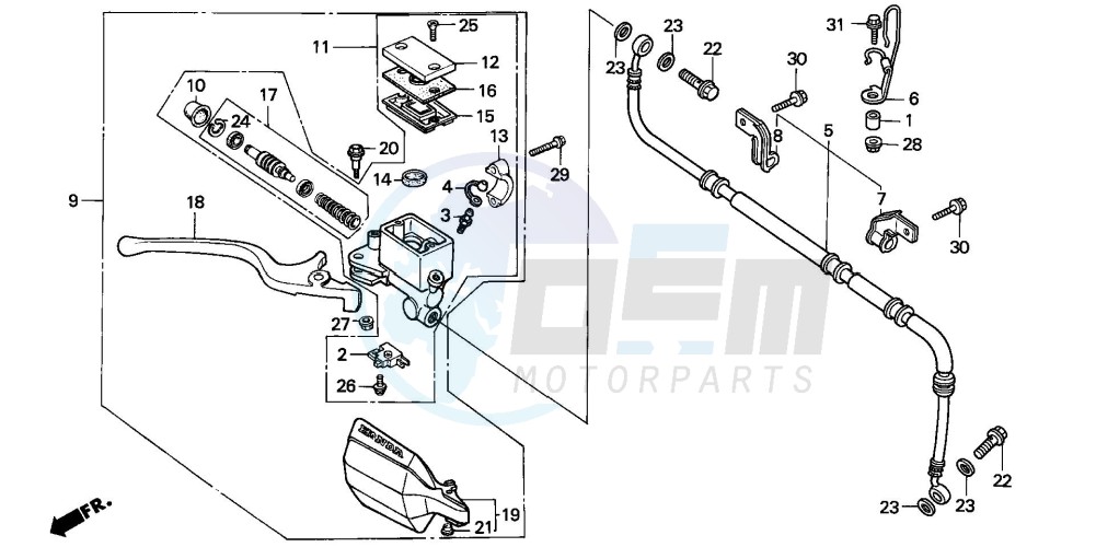 FR. BRAKE MASTER CYLINDER (XL600VM/VN/VP) blueprint