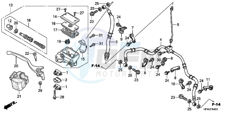 FR. BRAKE MASTER CYLINDER blueprint