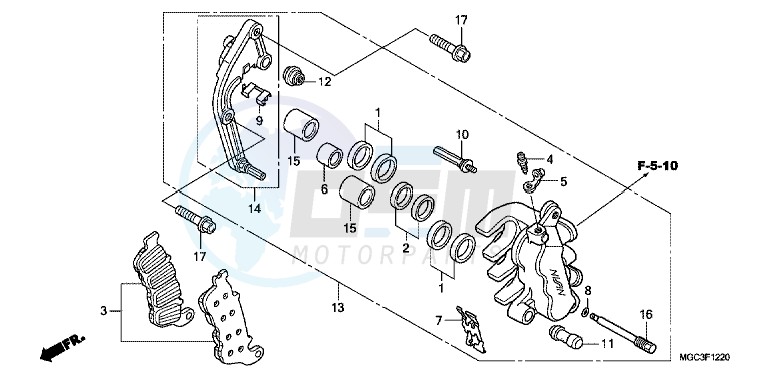 L. FRONT BRAKE CALIPER (CB1100A) blueprint