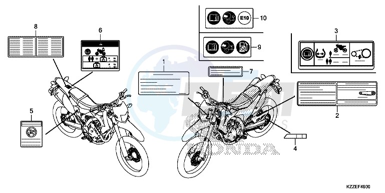 CAUTION LABEL (CRF250L/ LA) blueprint