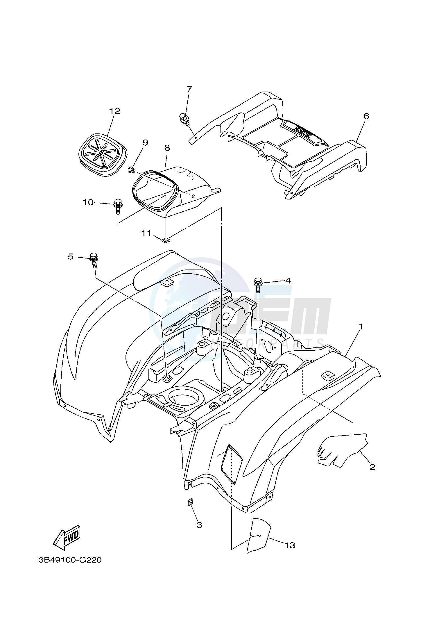 REAR FENDER blueprint