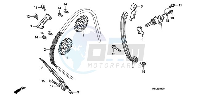 CAM CHAIN/TENSIONER blueprint