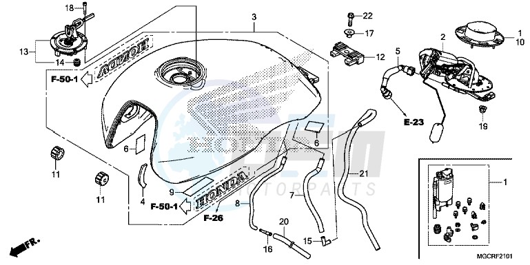 FUEL TANK/FUEL PUMP (CB1100CA/CAD/NA/NAD) blueprint