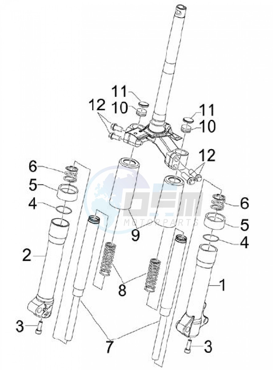 Front fork components Escorts (Positions) blueprint