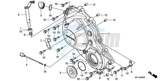 RIGHT CRANKCASE COVER blueprint