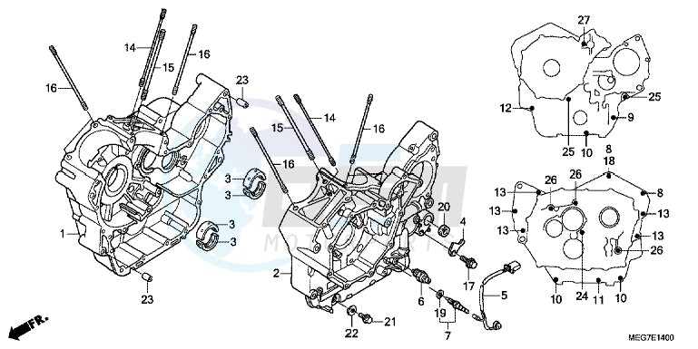 CRANKCASE (VT750C2B/C2S/CS/C/CA) blueprint