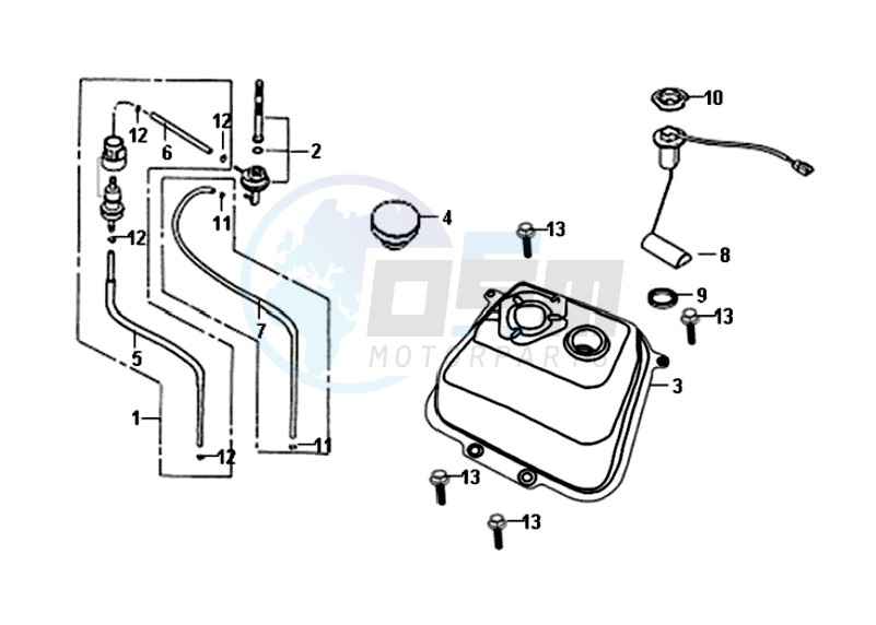 GAS TANK -  PETROL VALVE blueprint