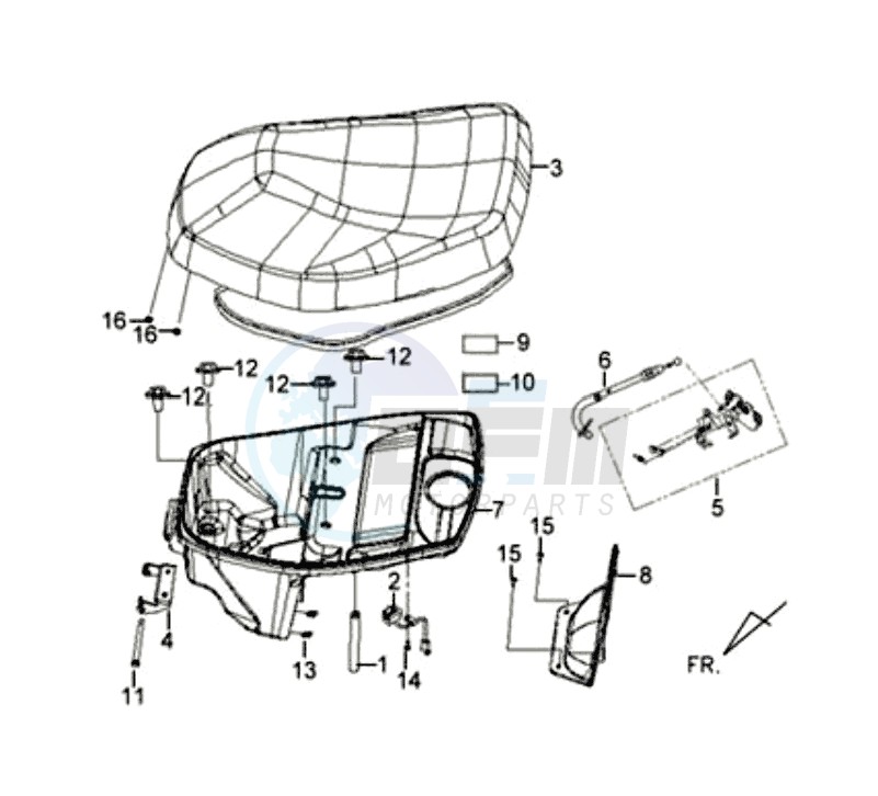 BUDDYSEAT - REAR LUGGAGE FRAME blueprint