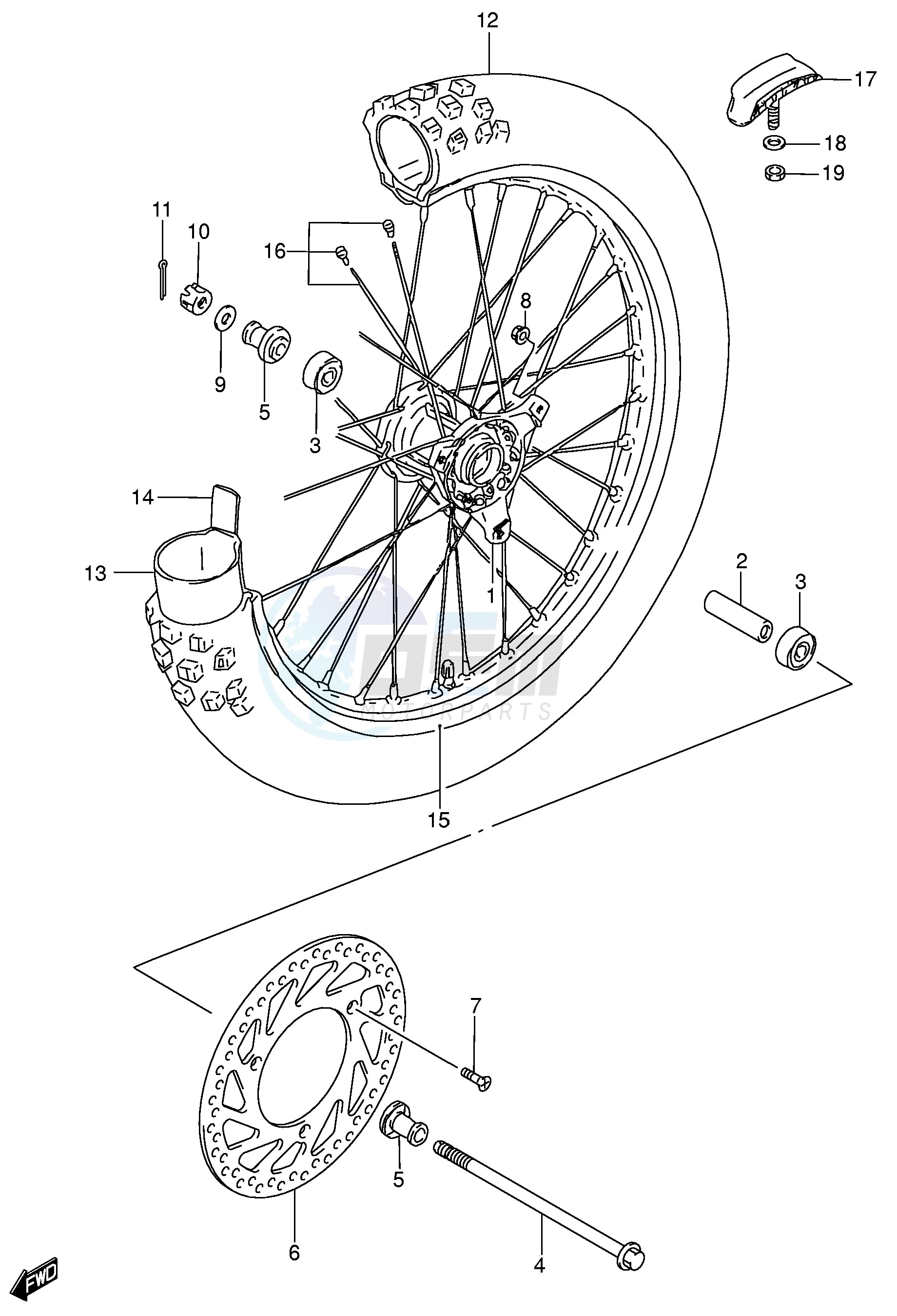 FRONT WHEEL (RM85K5 K6) blueprint