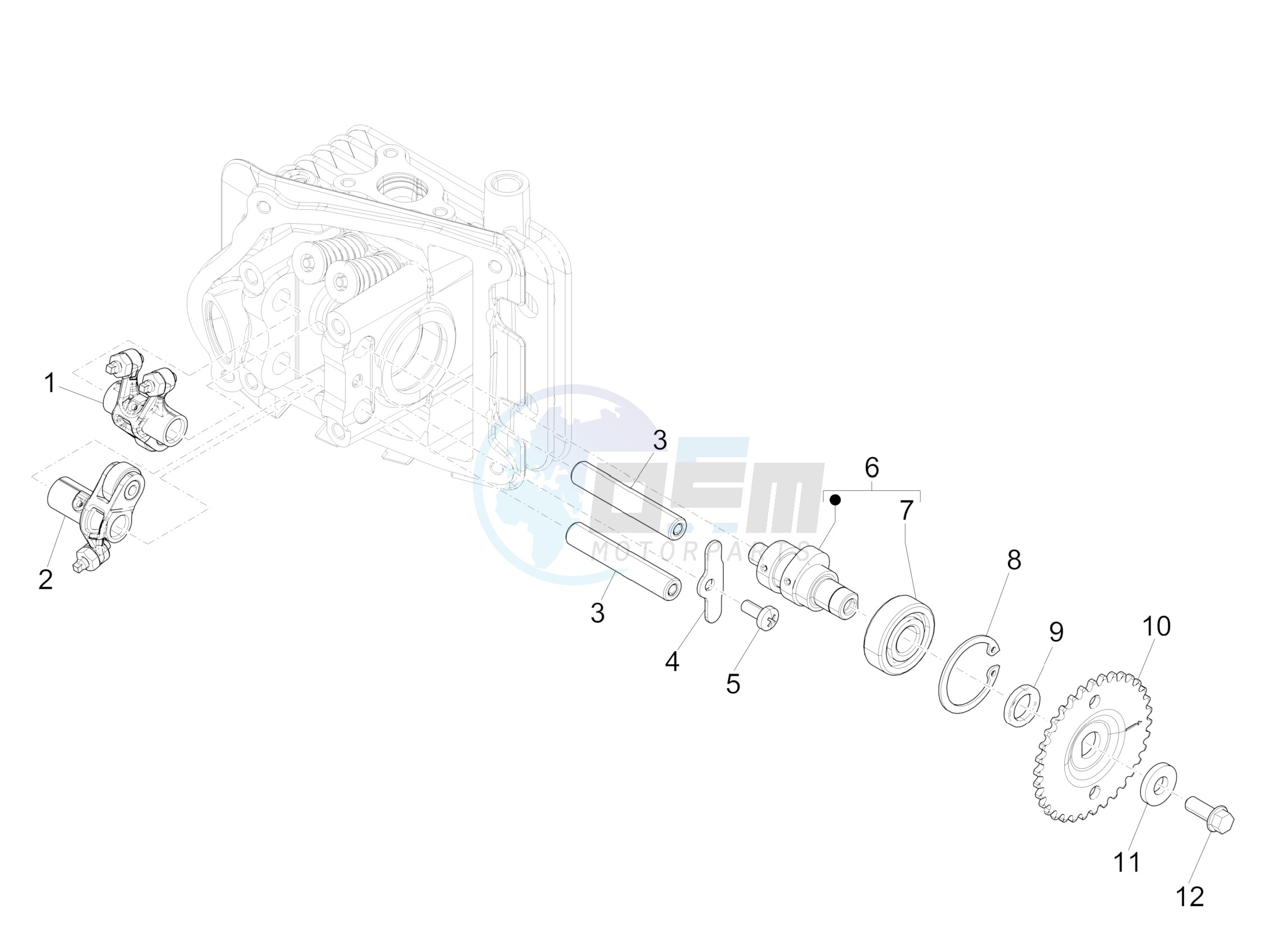 Rocking levers support unit blueprint