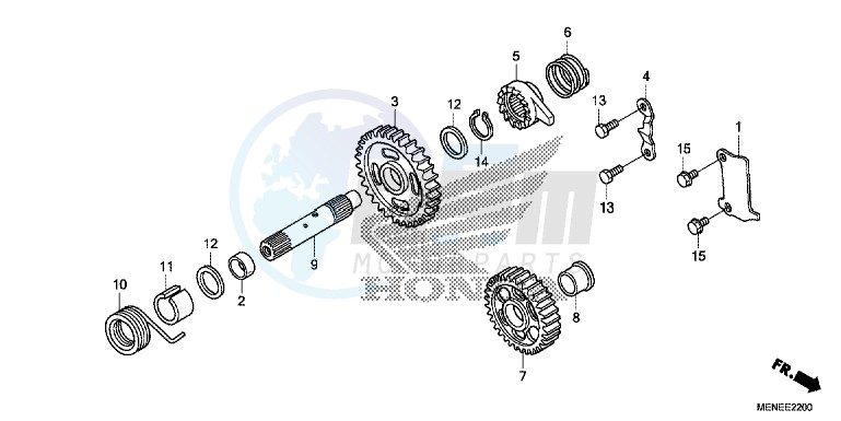 KICK STARTER SPINDLE blueprint